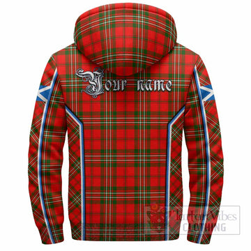 Langlands Tartan Crest Sherpa Hoodie Scotland Coat of Arm Flag Style