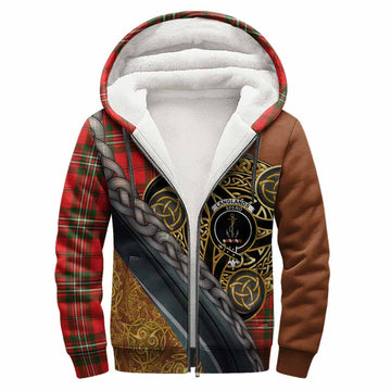 Langlands Tartan Crest Sherpa Hoodie Scottish Triskele Celtic