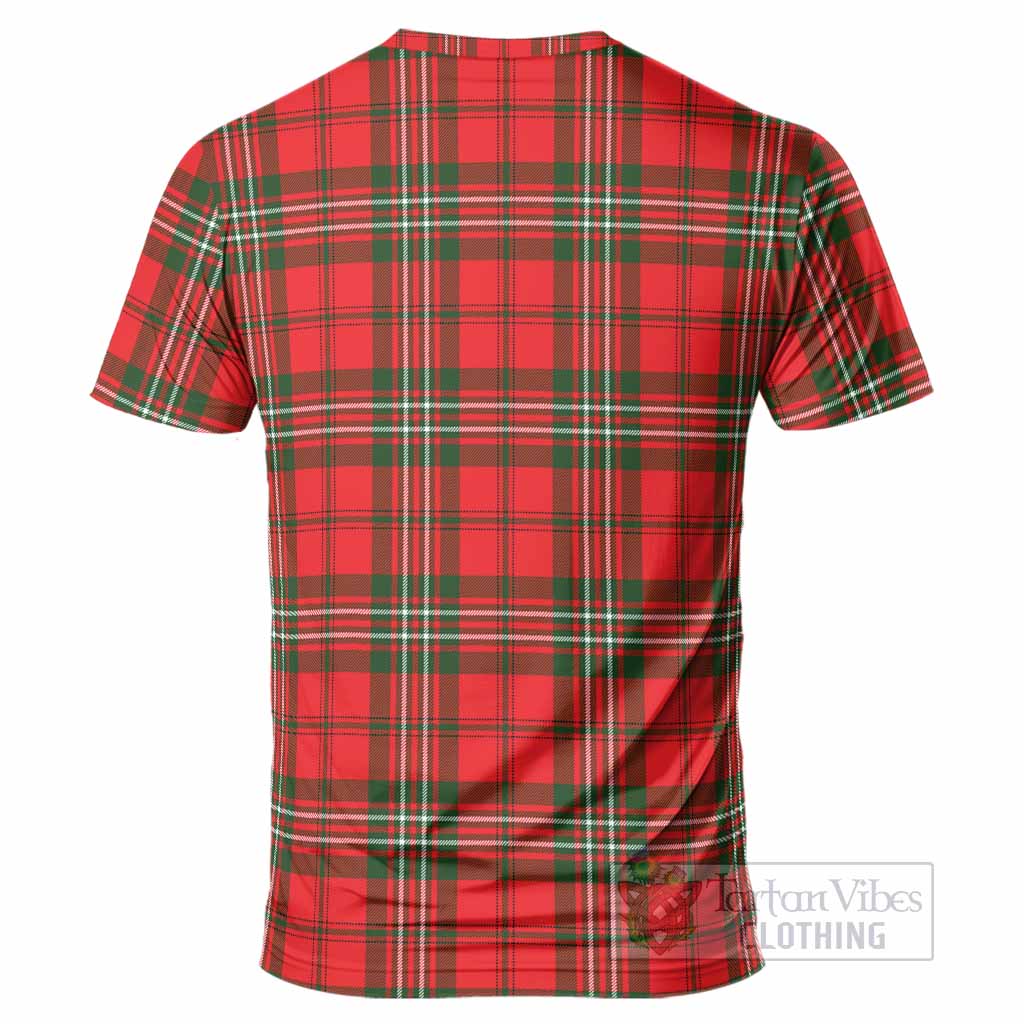 Langlands Tartan Crest T-Shirt Ferocious Lion Style