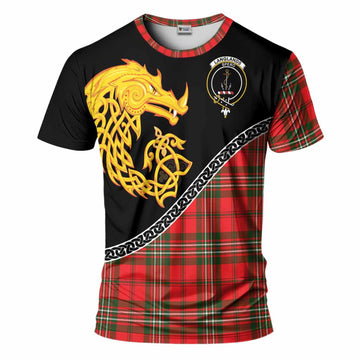 Langlands Tartan Crest T-Shirt Legendary Dragon Knot Half Style