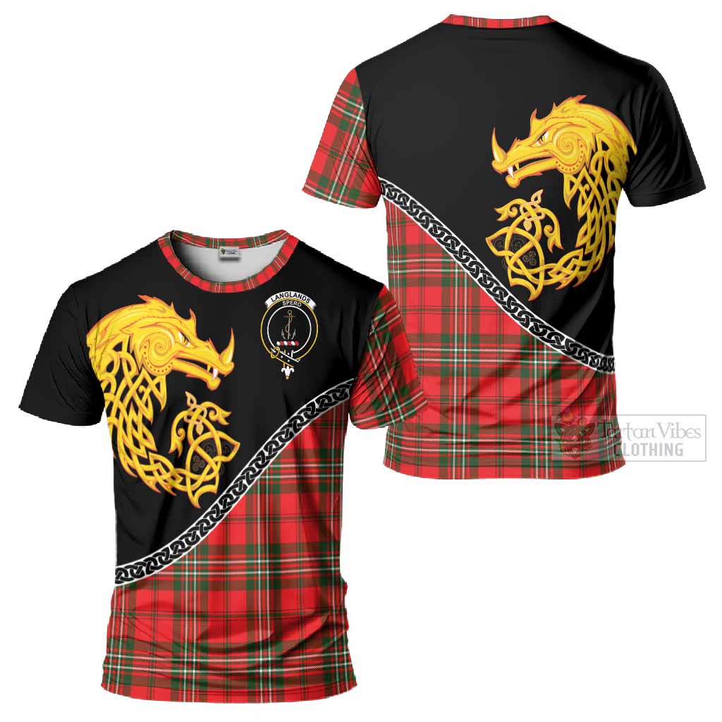 Langlands Tartan Crest T-Shirt Legendary Dragon Knot Half Style