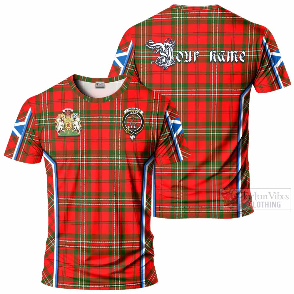 Langlands Tartan Crest T-shirt Scotland Coat of Arm Flag Style - Tartan Vibes Clothing
