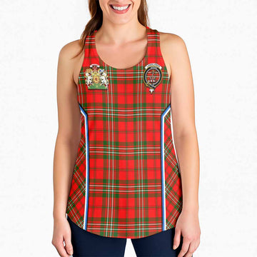 Langlands Tartan Crest Women Racerback Tanks Scotland Coat of Arm Flag Style