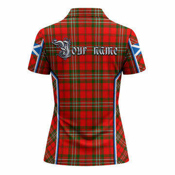 Langlands Tartan Crest Women's Polo Shirt Scotland Coat of Arm Flag Style
