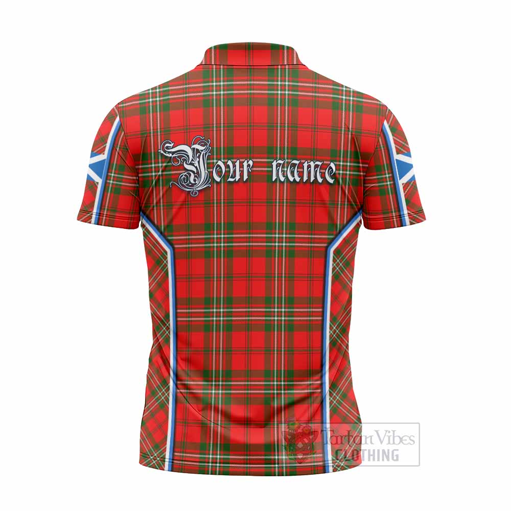 Langlands Tartan Crest Zipper Polo Shirt Scotland Coat of Arm Flag Style - Tartan Vibes Clothing