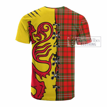Langlands Tartan Family Crest Cotton T-shirt Lion Rampant Honor - Tartan Vibes Clothing