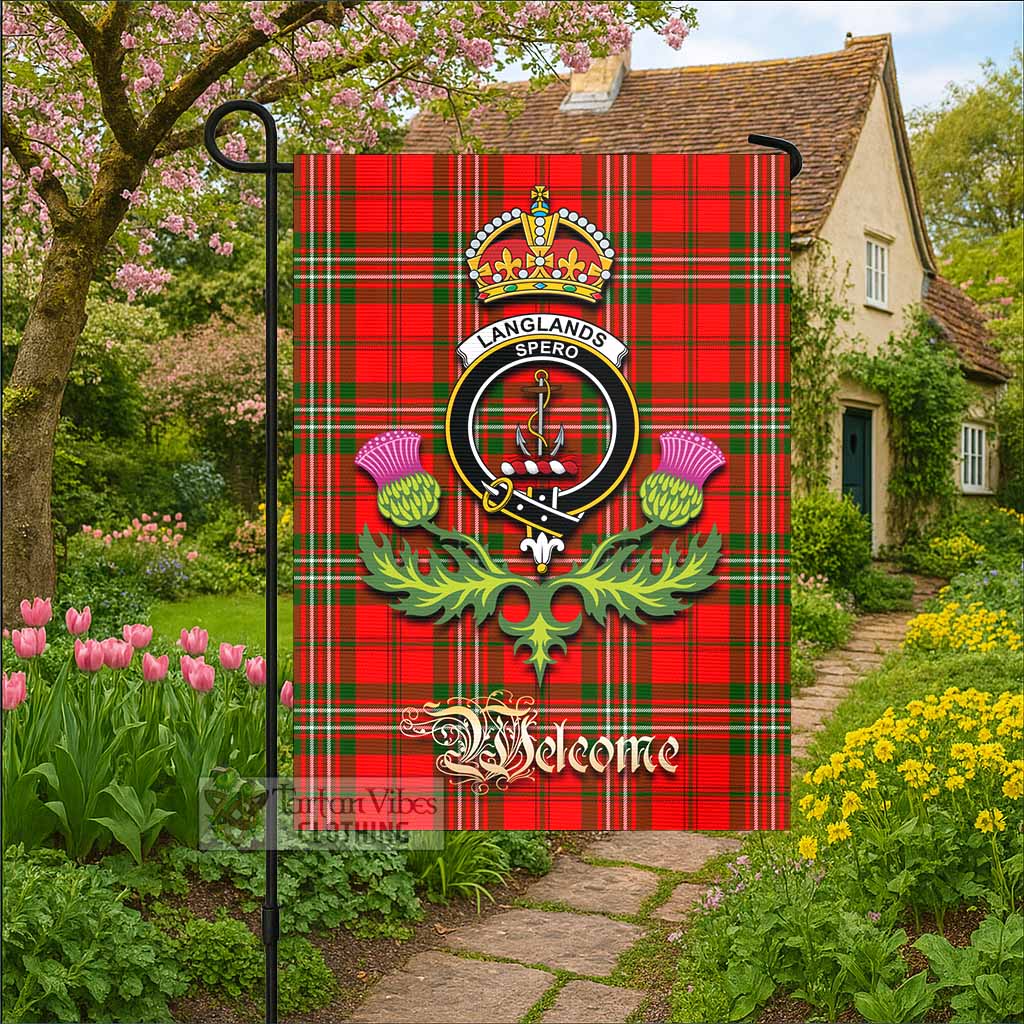 Langlands Tartan Family Crest Garden Flag Royal Thistle Welcome Style - Tartan Vibes Clothing