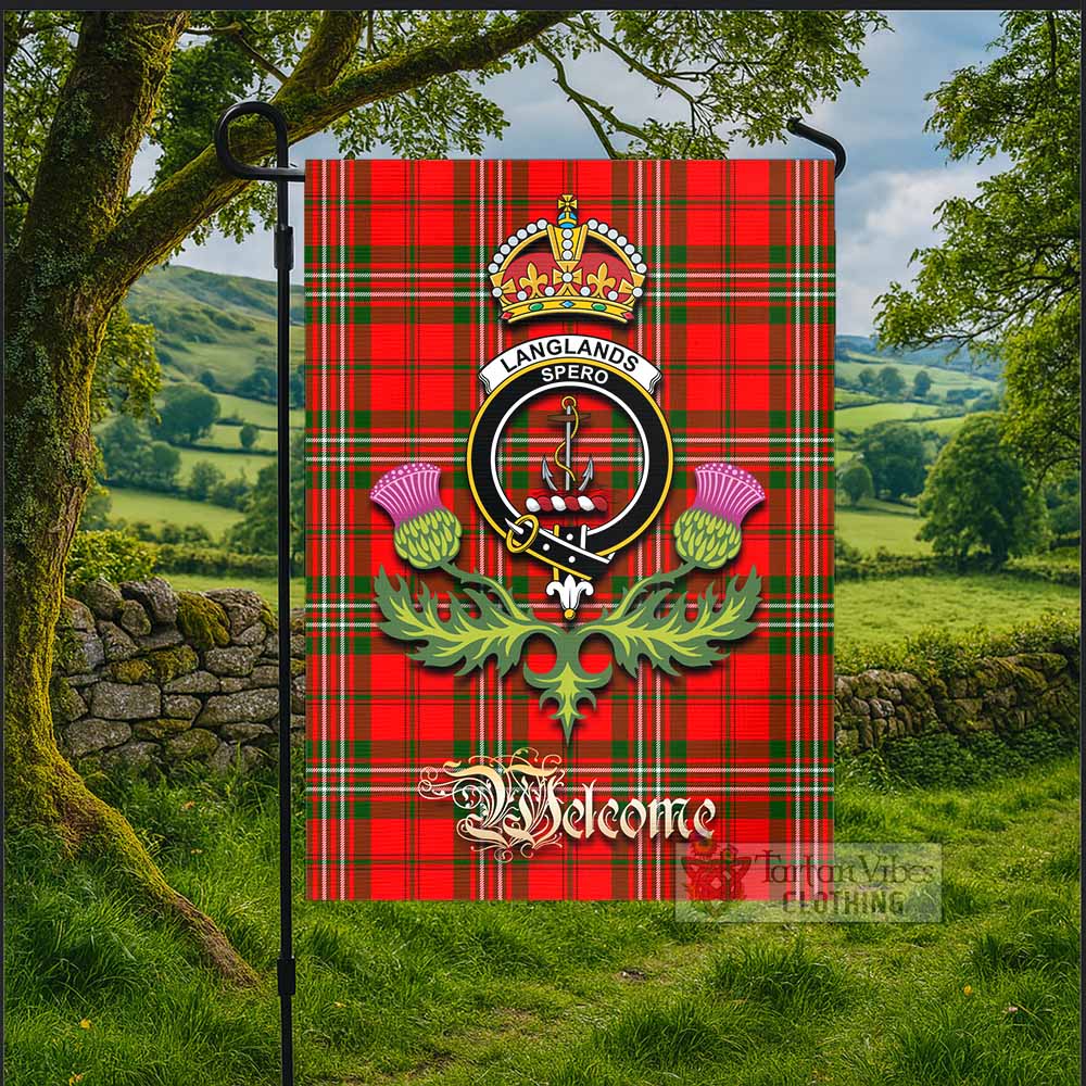 Langlands Tartan Family Crest Garden Flag Royal Thistle Welcome Style - Tartan Vibes Clothing