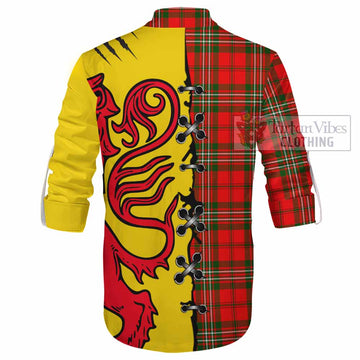 Langlands Tartan Family Crest Ghillie Kilt Shirt Lion Rampant Honor
