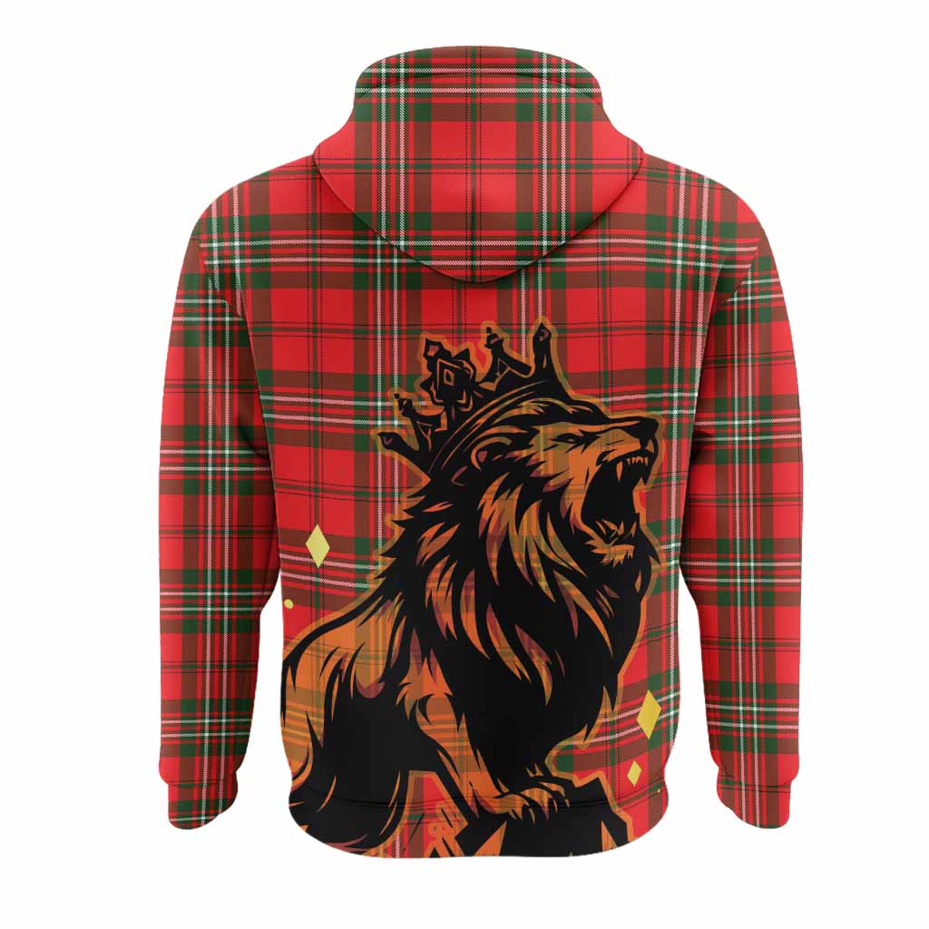 Langlands Tartan Family Crest Hoodie Crowned Lion Roaring