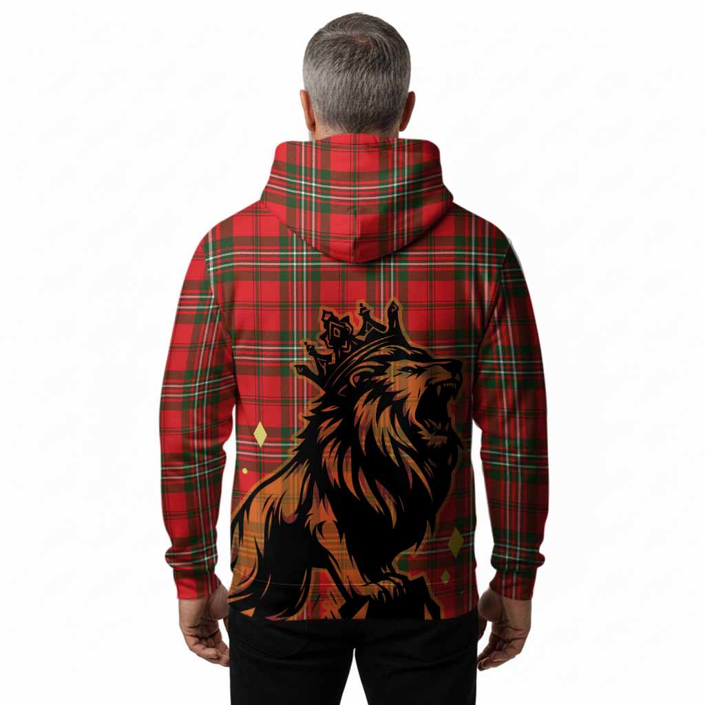 Langlands Tartan Family Crest Hoodie Crowned Lion Roaring