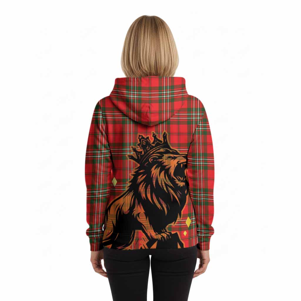 Langlands Tartan Family Crest Hoodie Crowned Lion Roaring