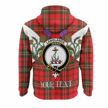 Langlands Tartan Family Crest Hoodie Scottish Burns Night Thistle Floral