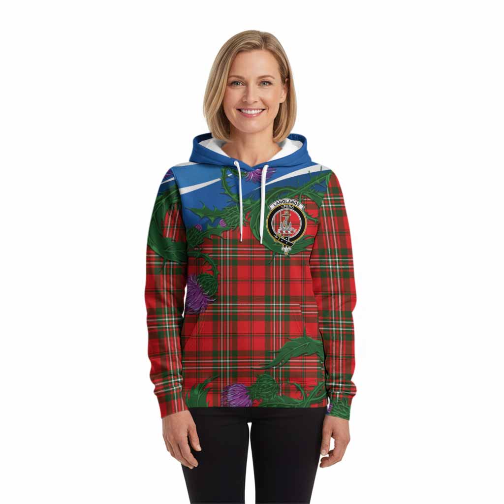 Langlands Tartan Family Crest Hoodie Thistle in Minimalism