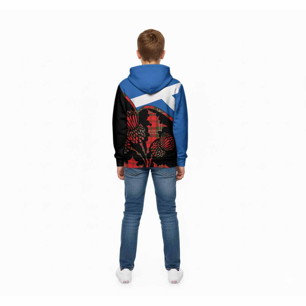 Langlands Tartan Family Crest Kid Hoodie Scotland Thistle Floral Flag Style