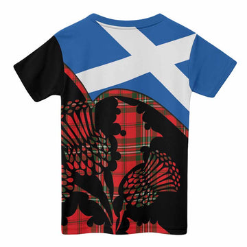 Langlands Tartan Family Crest Kid T-shirt Scotland Thistle Floral Flag Style