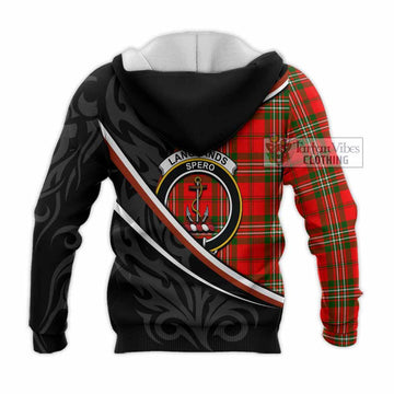 Langlands Tartan Family Crest Knitted Hoodie Celtic Scottish Thistle Floral