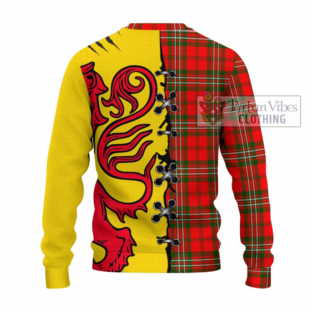 Langlands Tartan Family Crest Knitted Sweater Lion Rampant Honor - Tartan Vibes Clothing