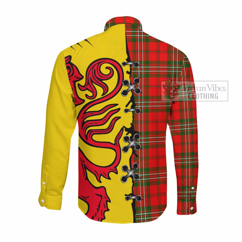 Langlands Tartan Family Crest Long Sleeve Button Shirts Lion Rampant Honor - Tartan Vibes Clothing