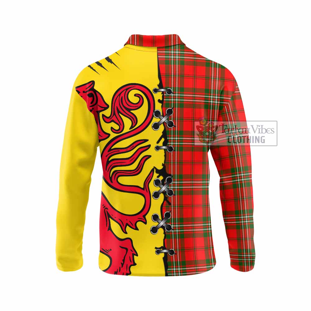 Langlands Tartan Family Crest Long Sleeve Polo Shirt Lion Rampant Honor - Tartan Vibes Clothing