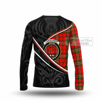 Langlands Tartan Family Crest Long Sleeve T-Shirt Celtic Scottish Thistle Floral - Tartan Vibes Clothing