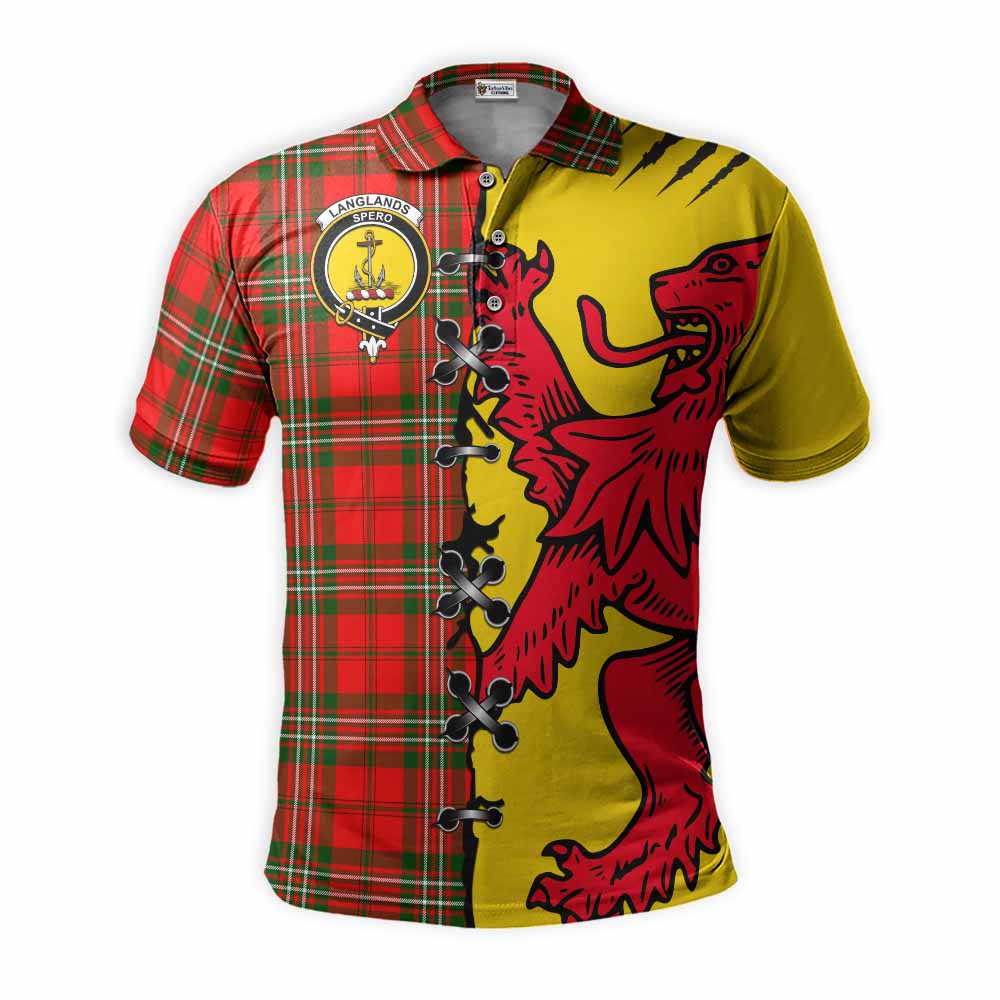 Langlands Tartan Family Crest Polo Shirt Lion Rampant Honor - Tartan Vibes Clothing
