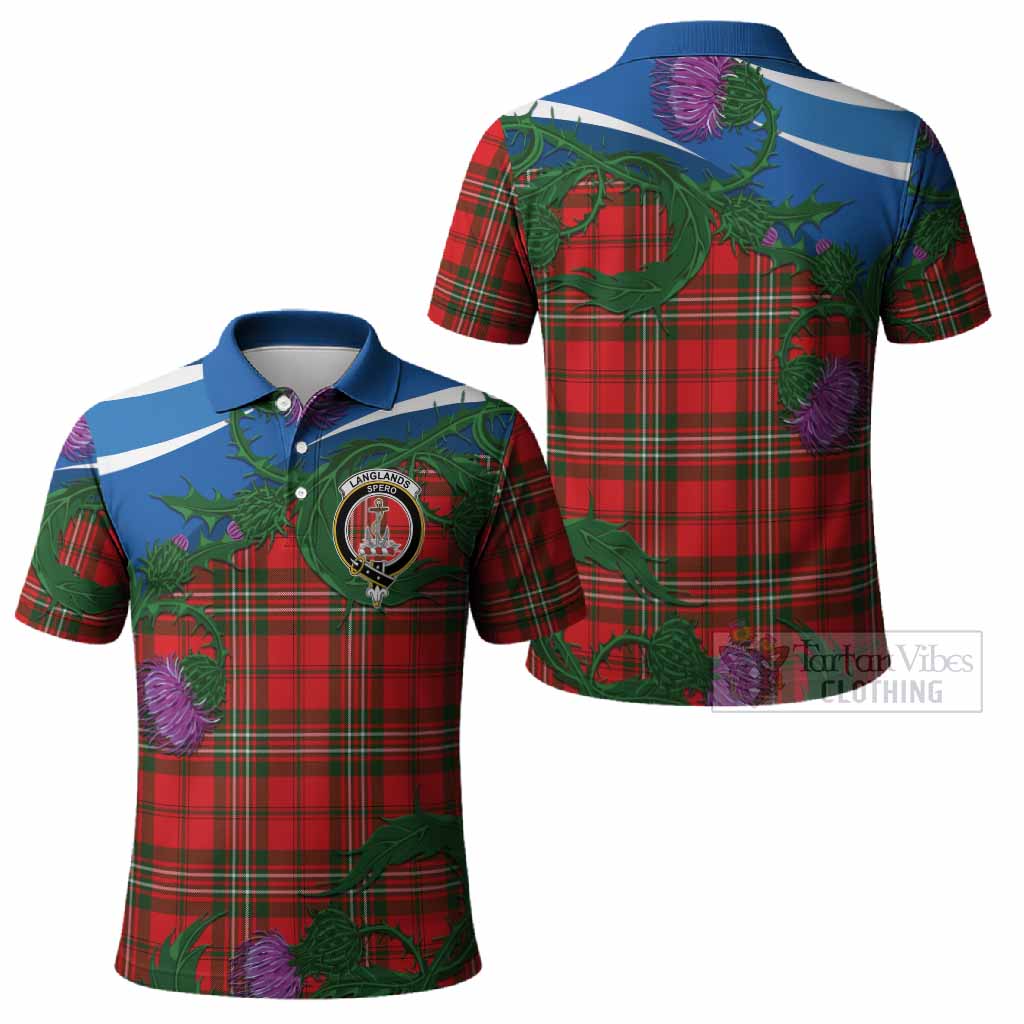 Langlands Tartan Family Crest Polo Shirt Thistle in Minimalism
