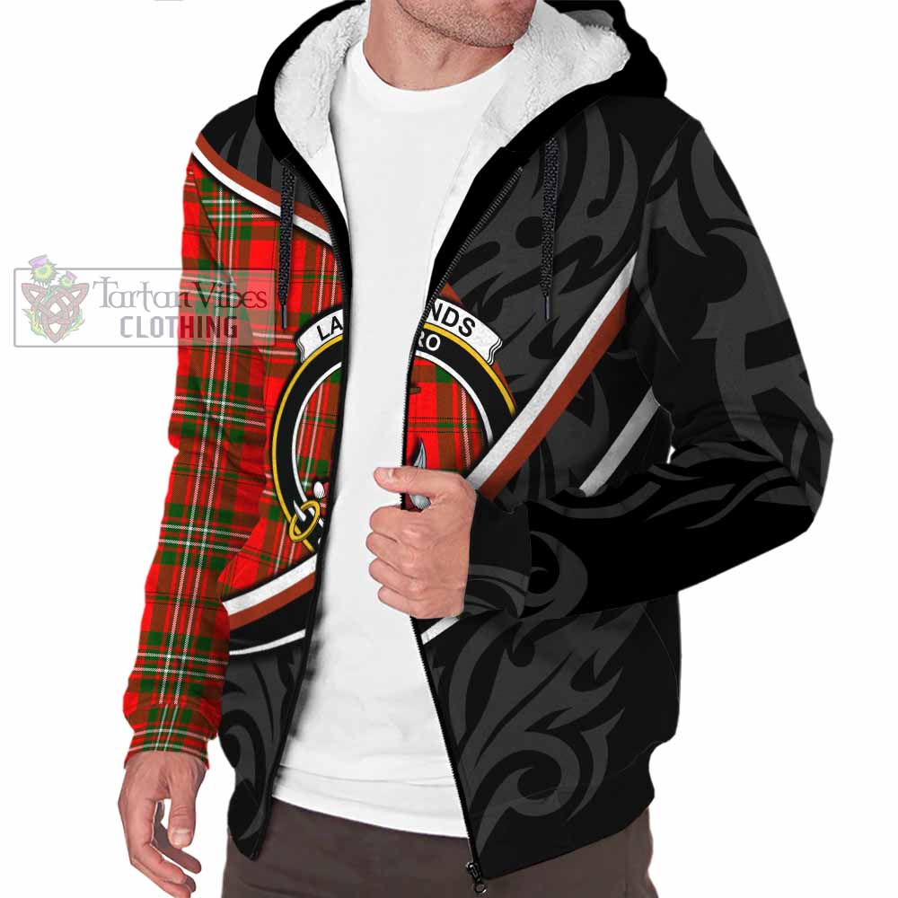 Langlands Tartan Family Crest Sherpa Hoodie Celtic Scottish Thistle Floral - Tartan Vibes Clothing