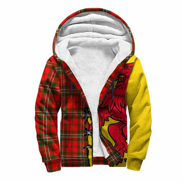 Langlands Tartan Family Crest Sherpa Hoodie Lion Rampant Honor