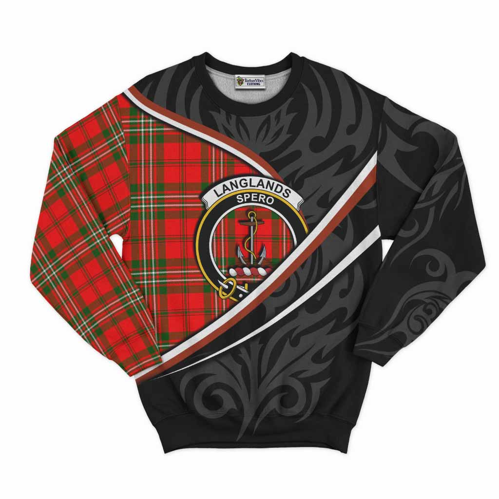 Langlands Tartan Family Crest Sweatshirt Celtic Scottish Thistle Floral - Tartan Vibes Clothing