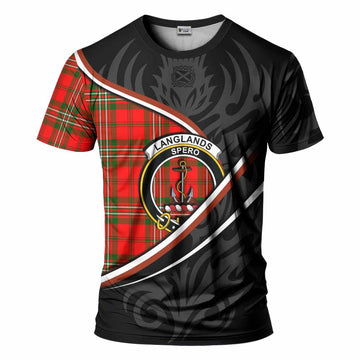 Langlands Tartan Family Crest T-shirt Celtic Scottish Thistle Floral - Tartan Vibes Clothing