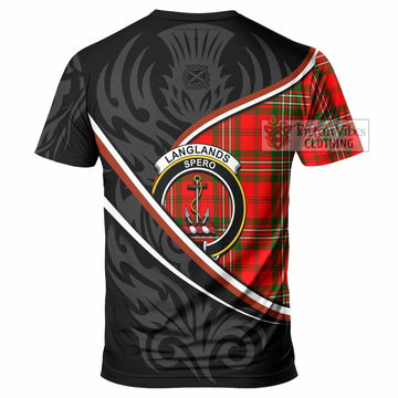 Langlands Tartan Family Crest T-shirt Celtic Scottish Thistle Floral - Tartan Vibes Clothing