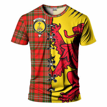 Langlands Tartan Family Crest T-shirt Lion Rampant Honor - Tartan Vibes Clothing