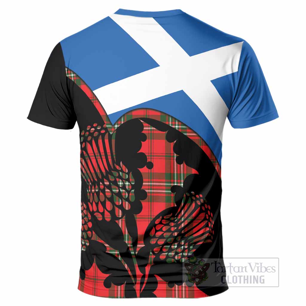 Langlands Tartan Family Crest T-Shirt Scotland Thistle Floral Flag Style