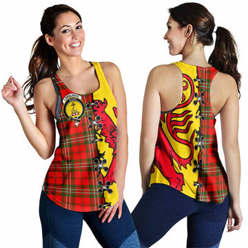 Langlands Tartan Family Crest Women Racerback Tanks Lion Rampant Honor - Tartan Vibes Clothing