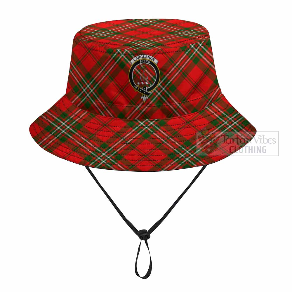 Langlands Tartan Fishing Hat with Family Crest