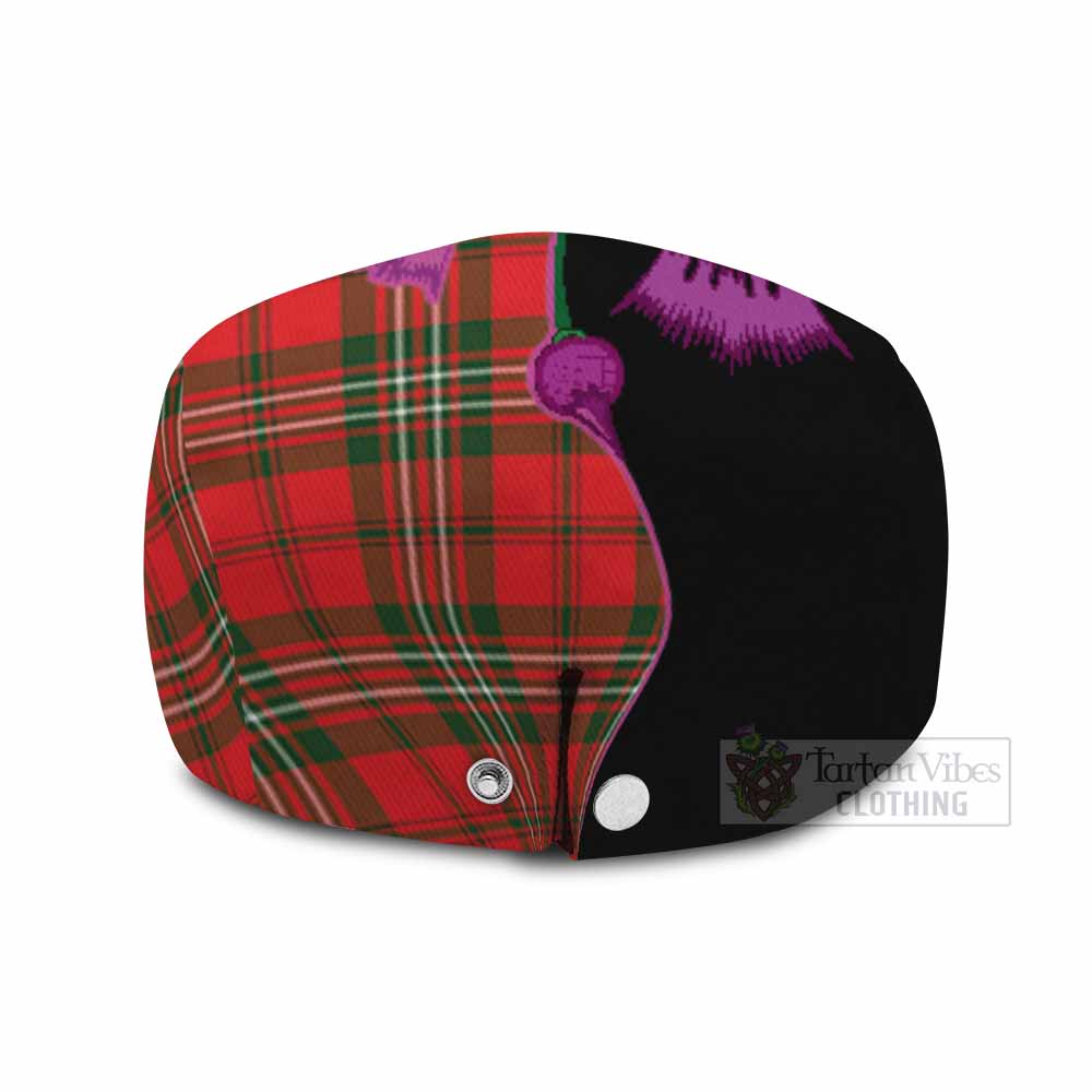 Langlands Tartan Flat Cap, Jeff Cap Traditional Scottish Thistle