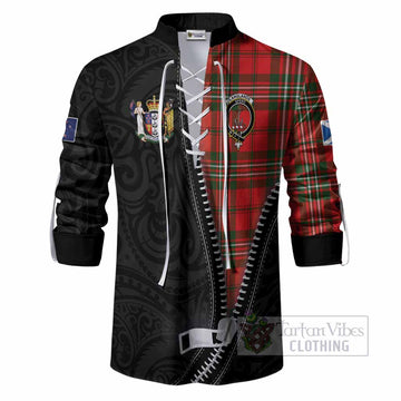 Langlands Tartan Ghillie Shirt New Zealand Pattern Unique Zipper Stylized