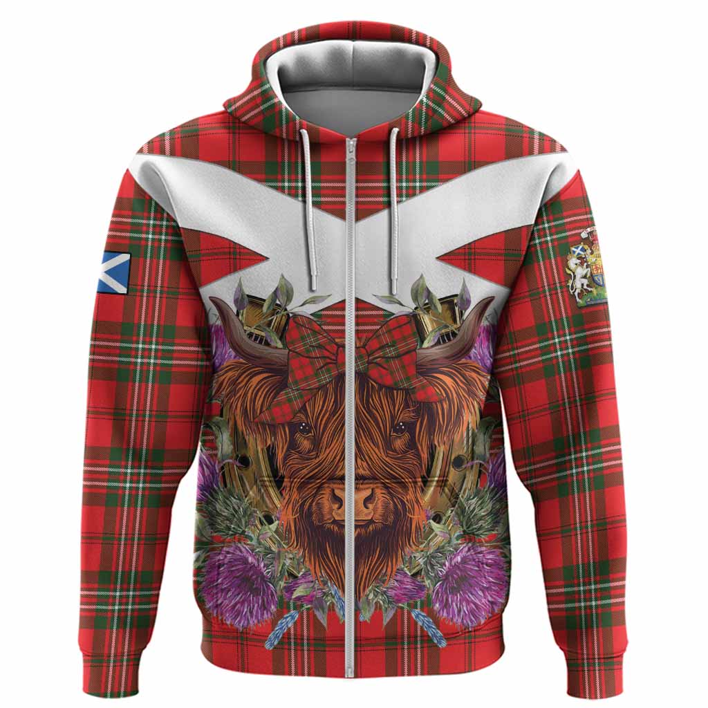 Langlands Tartan Hoodie Scottish Thistle Heilan Coo