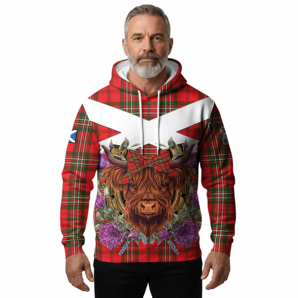 Langlands Tartan Hoodie Scottish Thistle Heilan Coo