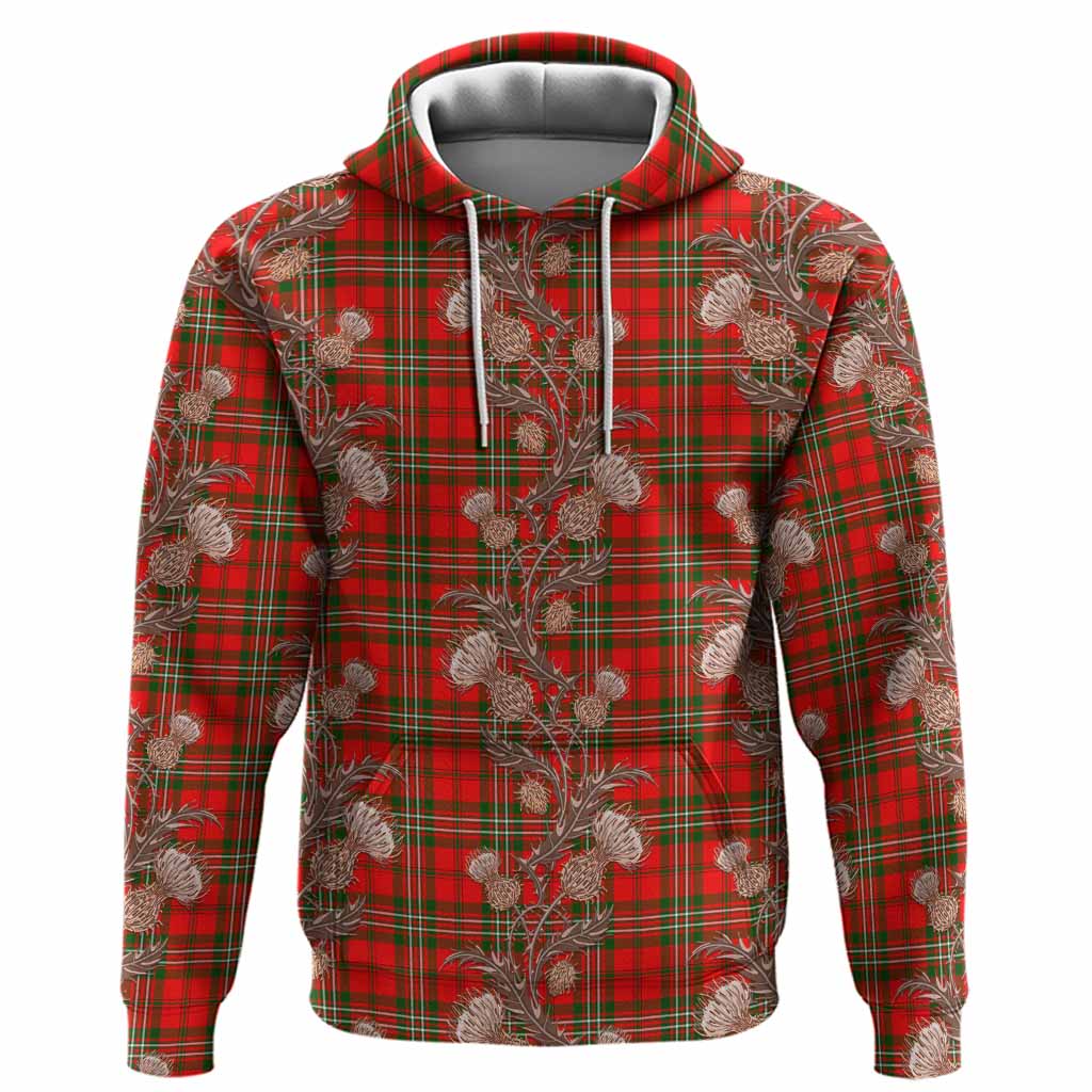 Langlands Tartan Hoodie Seamless Scottish Thistle Flowers