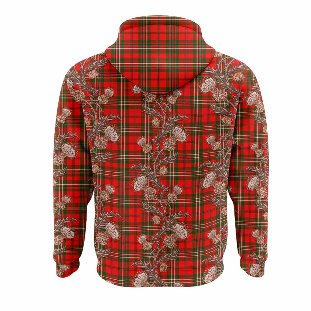 Langlands Tartan Hoodie Seamless Scottish Thistle Flowers
