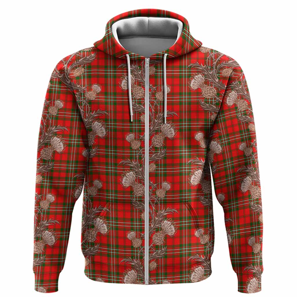 Langlands Tartan Hoodie Seamless Scottish Thistle Flowers