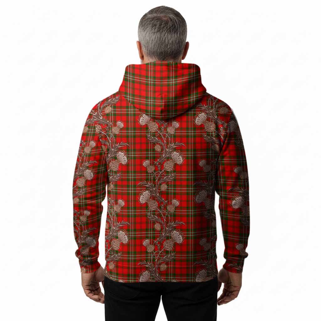 Langlands Tartan Hoodie Seamless Scottish Thistle Flowers