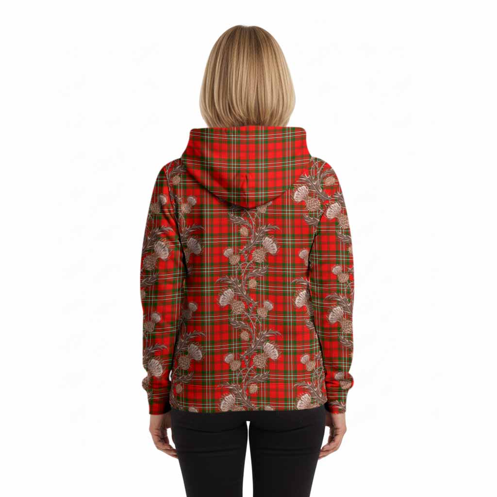 Langlands Tartan Hoodie Seamless Scottish Thistle Flowers