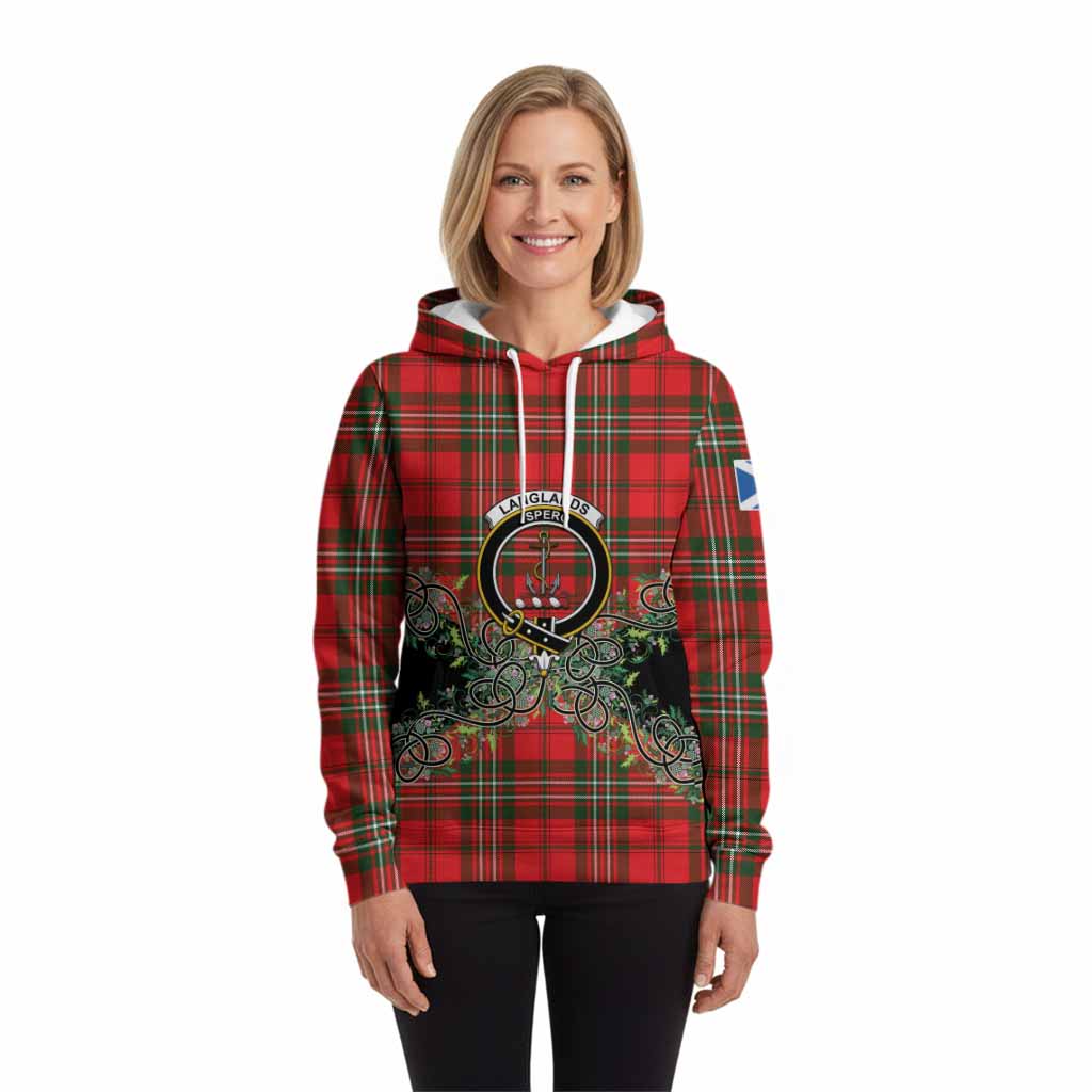 Langlands Tartan Hoodie Thistle Scottish Spirit