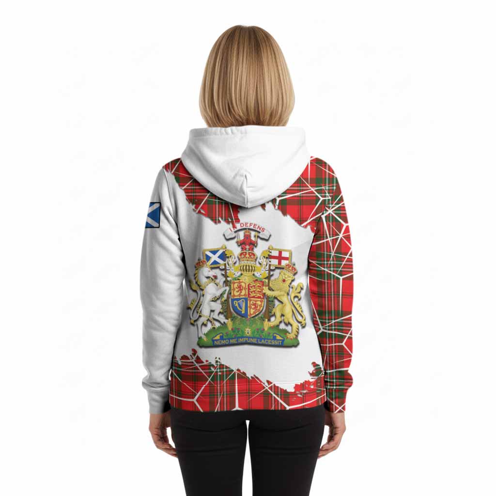 Langlands Tartan Hoodie with Family Crest and Lion Rampant Grunge Style