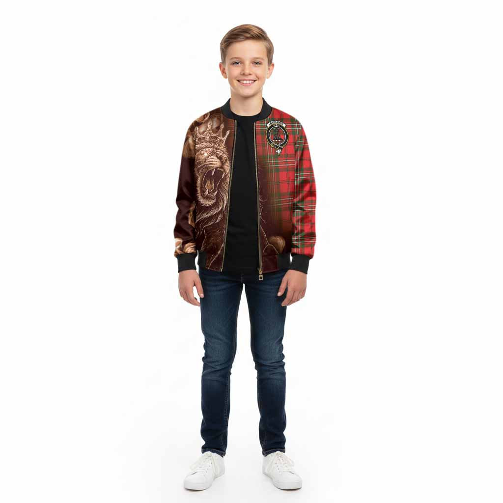 Langlands Tartan Kid Bomber Jacket Roaring Lion Heritage