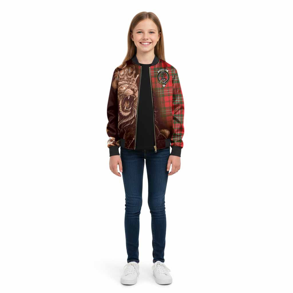 Langlands Tartan Kid Bomber Jacket Roaring Lion Heritage