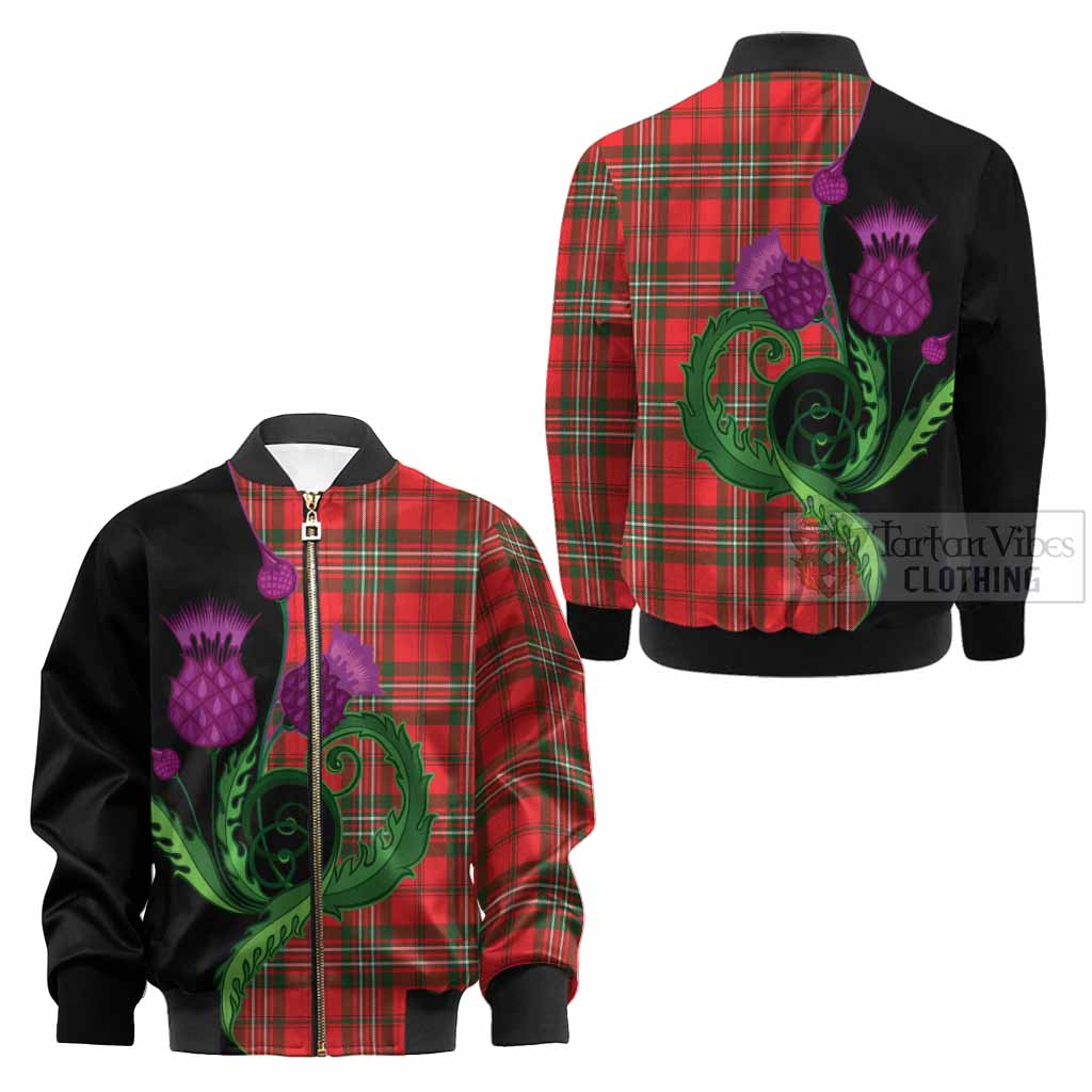 Langlands Tartan Kid Bomber Jacket Traditional Scottish Thistle